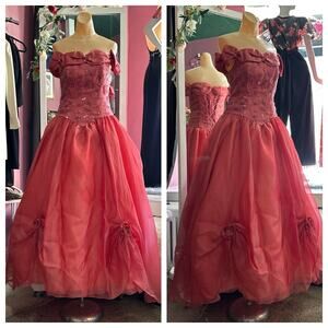 Vintage 80s 90s Elena Do Vale Couture Designer Prom Party Formal Dress Fairy S